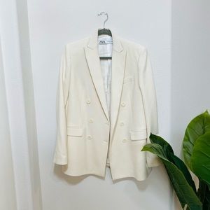 ZARA Blazer | Cream/Off-White Color